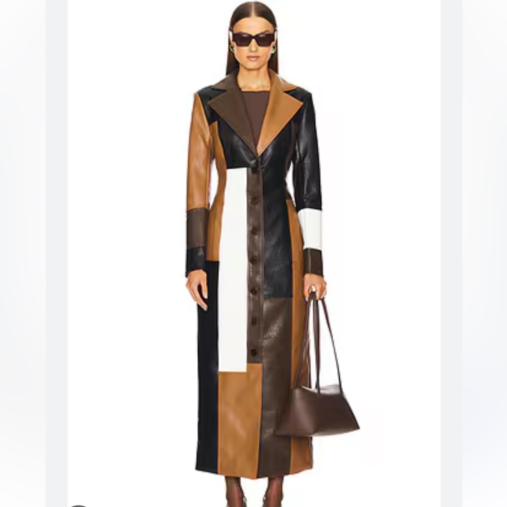 Ronny Kobo Patchwork Leather Coat